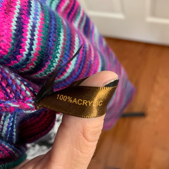 The Limited, Cowl Neck Multi Color Knit Pullover Sweater Women's Size Lg. - Picture 7 of 11